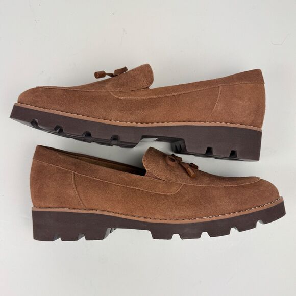 Vionic Brown Suede Tassel Loafers Size 8, Arch Support, Quiet Luxury Style - Picture 1 of 9
